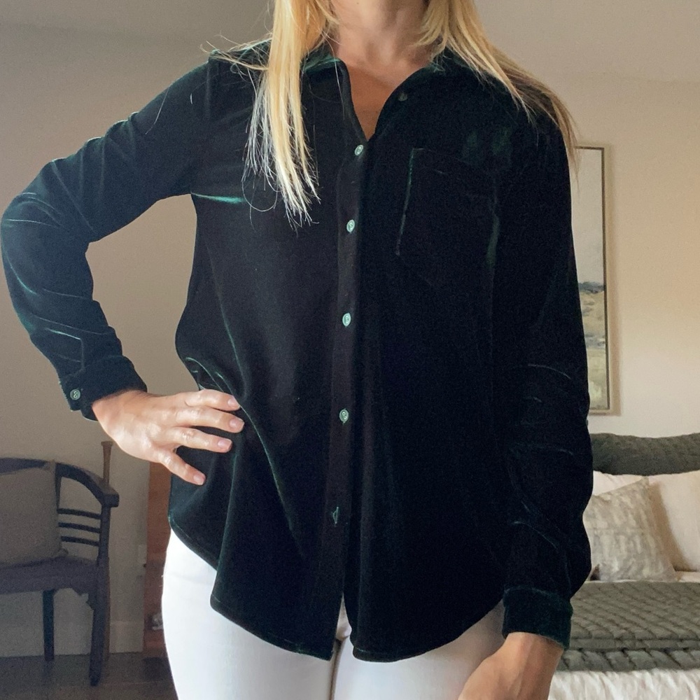 Green Velvet L-Academie Buttondown